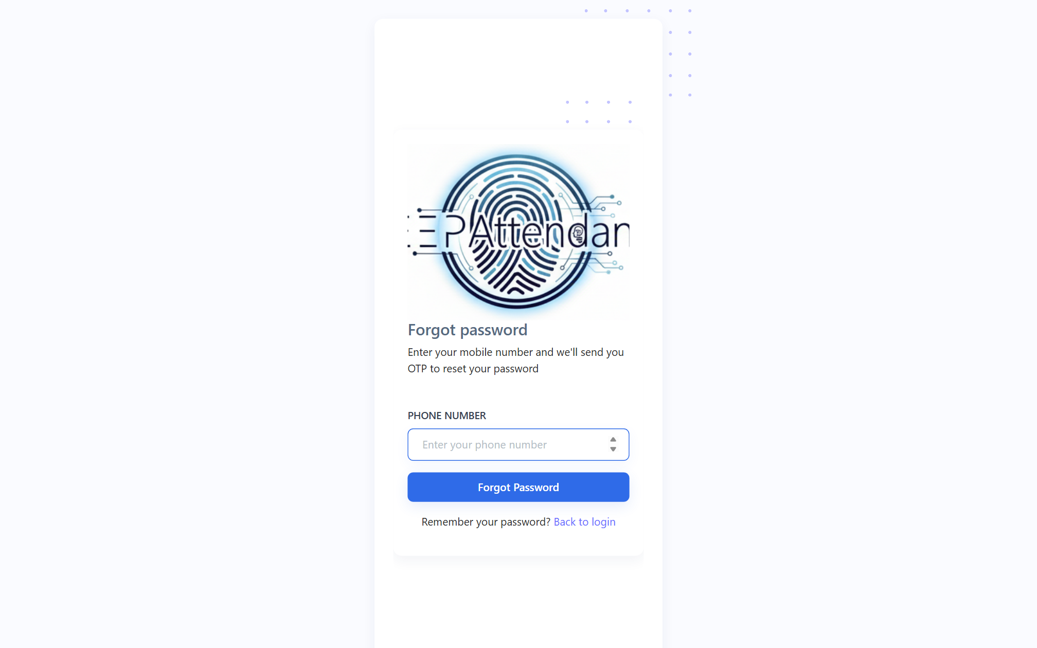 Forgot password